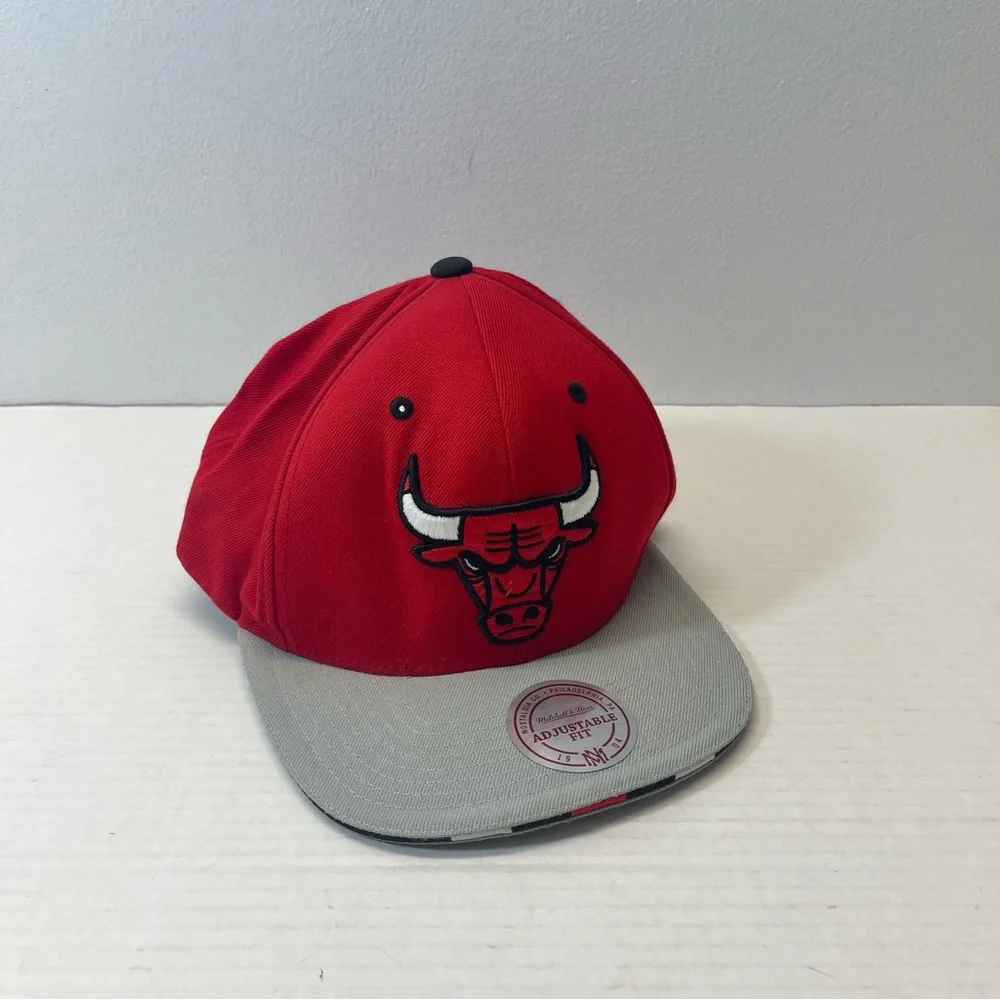 Mitchell & Ness Chicago Bulls NBA Adjustable Hat Red Gray One Size